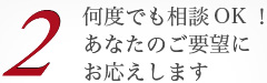 2.何度でも相談OK！あなたのご要望にお応えします