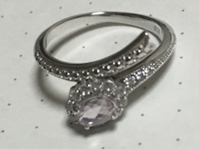 ピンクトパーズリング 細リングbefore