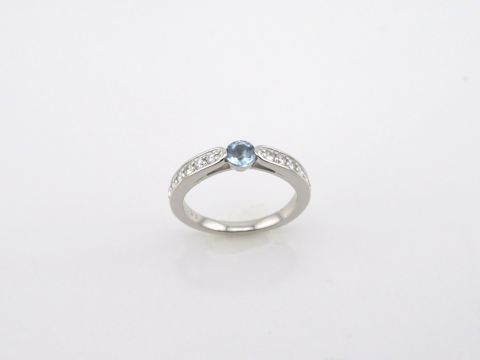 アクアマリン×メレダイヤリングafter