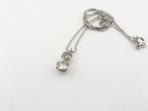 ダイヤモンド２ストーンペンダントafter