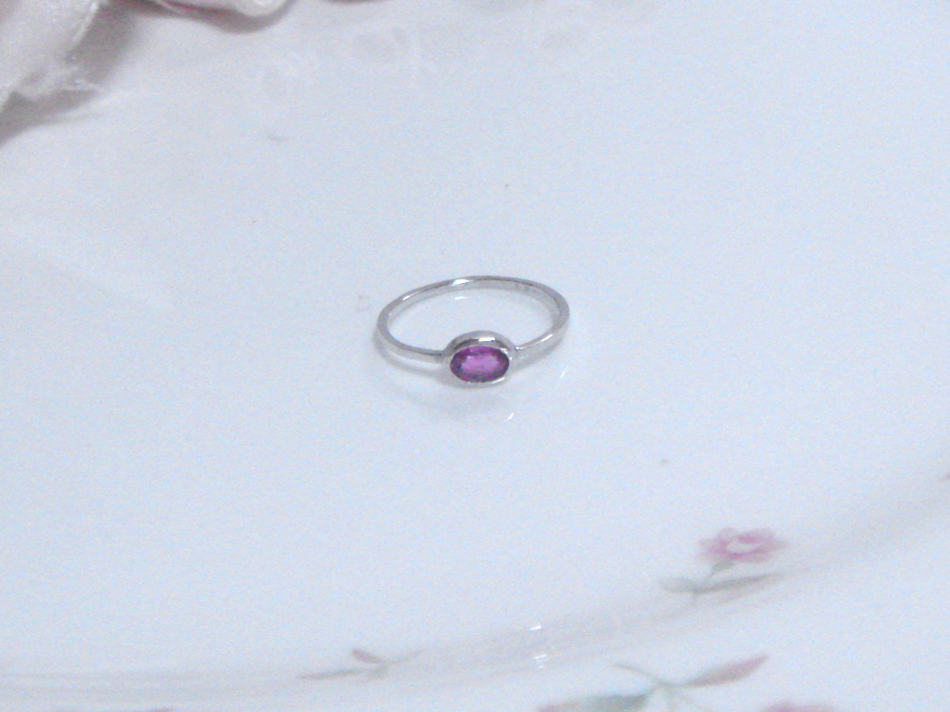 ピンクサファイア細リング