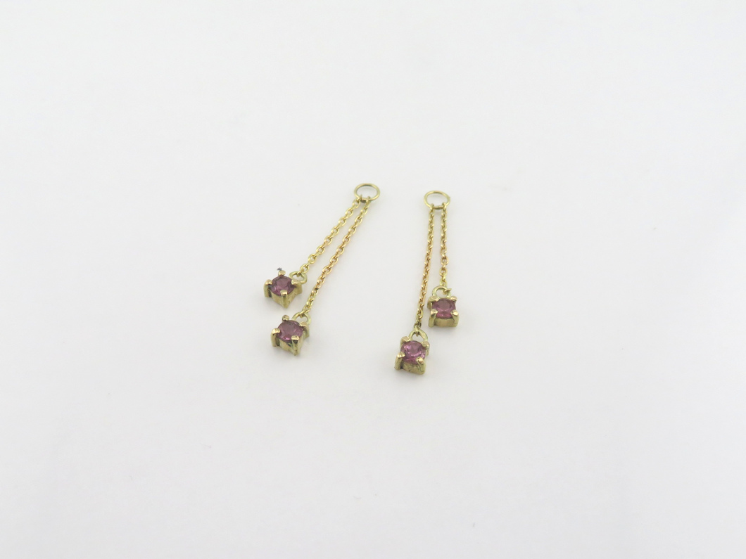 ピンクトルマリンピアスチャーム