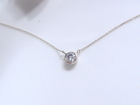 ダイヤモンド一粒ペンダント（K18YG）after