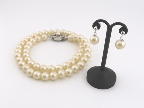 パールネックレス　ピアスafter