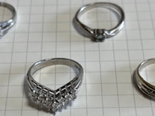 アクアマリン×メレダイヤリングbefore